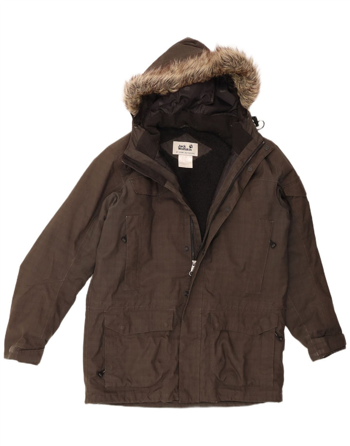 Jack Wolfskin Chaqueta Parka Sherpa con Capucha para Hombre UK 34 Small Gris Poliéster