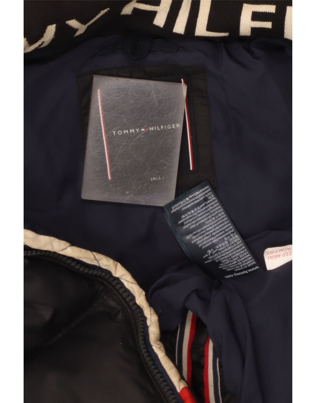 Tommy Hilfiger Chaqueta acolchada con capucha para niños 13-14 años Negro Poliéster