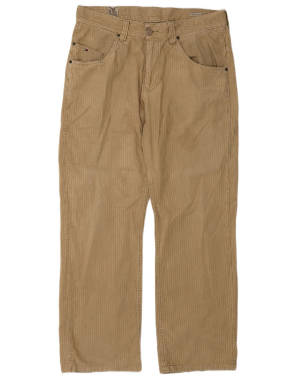 Tommy Hilfiger Pantalones rectos de pana para hombre W34 L32 Algodón beige