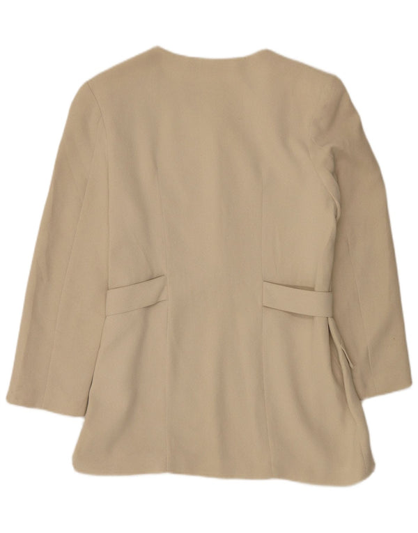 Chaqueta blazer gráfica vintage para mujer IT 42 Estampado animal beige medio