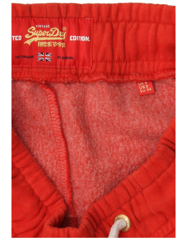 SUPERDRY Pantalones de chándal con estampado gráfico para mujer Joggers UK 6 XS Rojo Colorblock