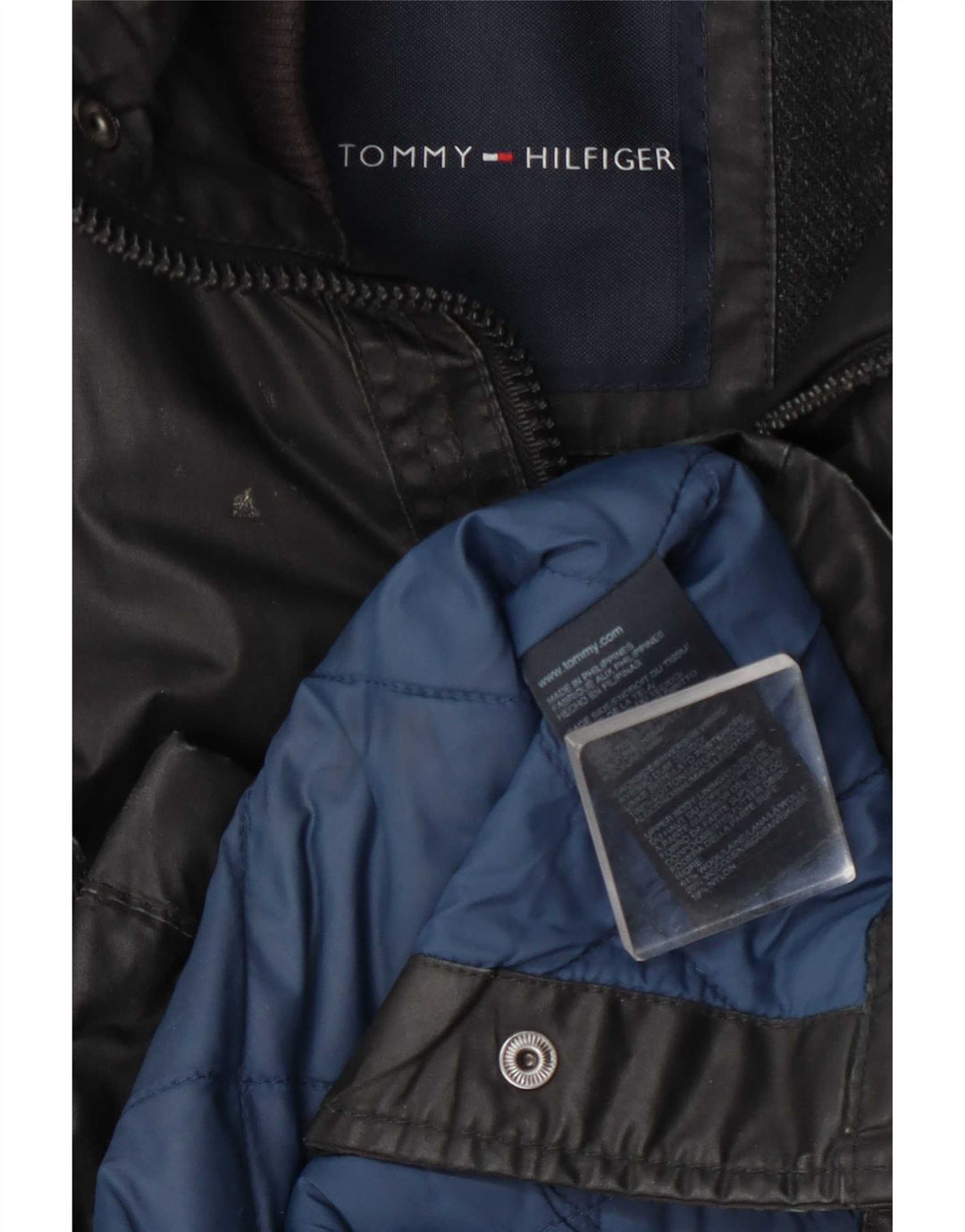 Tommy Hilfiger Chaqueta utilitaria de piel sintética para hombre UK 38 Gris medio