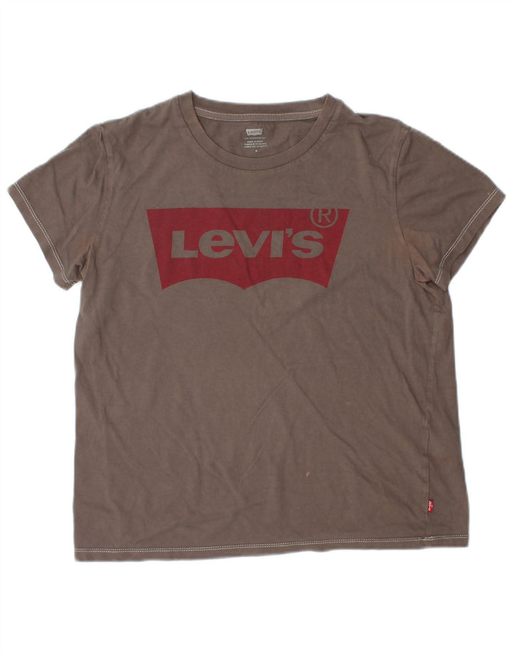 Levi's Camiseta gráfica para mujer Top UK 44 Algodón gris medio