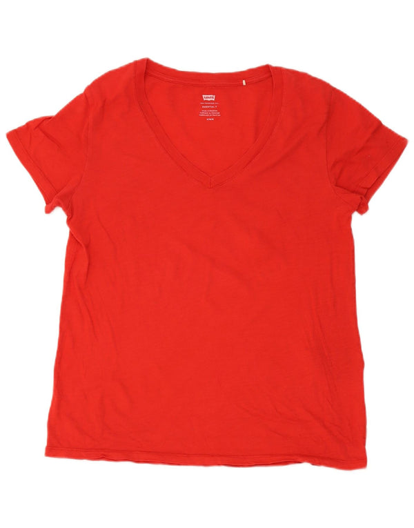 Levi's Camiseta para mujer Top UK 44 Mediano Rojo Algodón