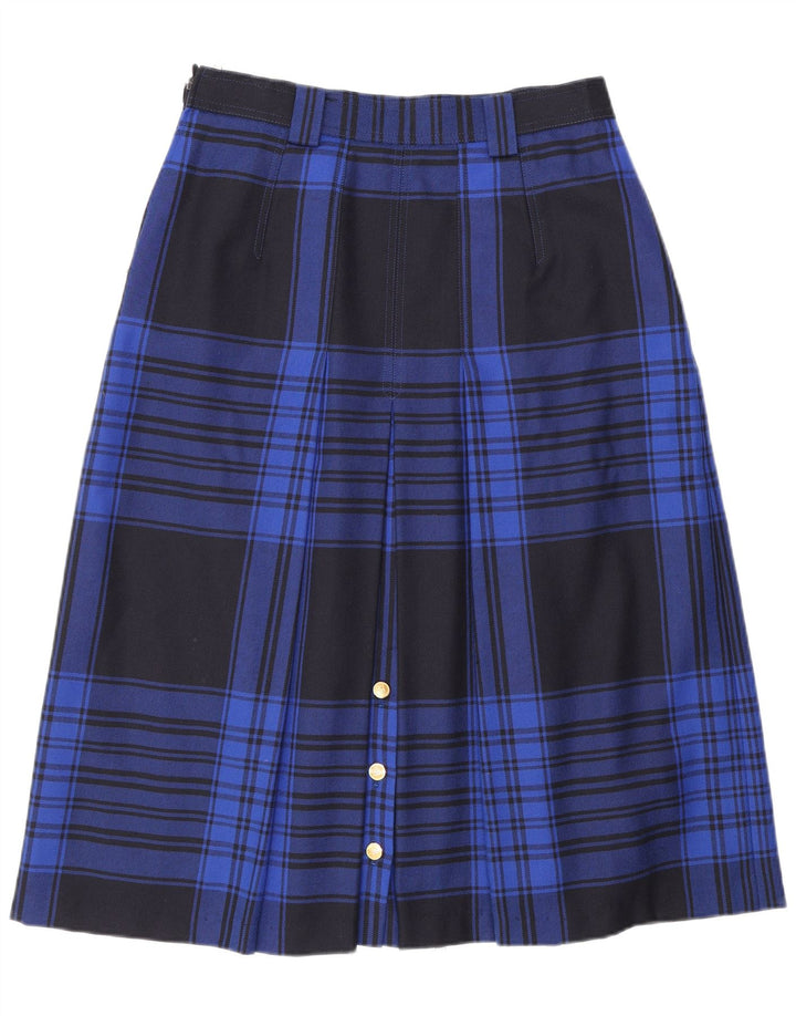 Jobis Falda Acampanada para Mujer EU 40 Medium W30 Lana Virgen a Cuadros Azul Marino