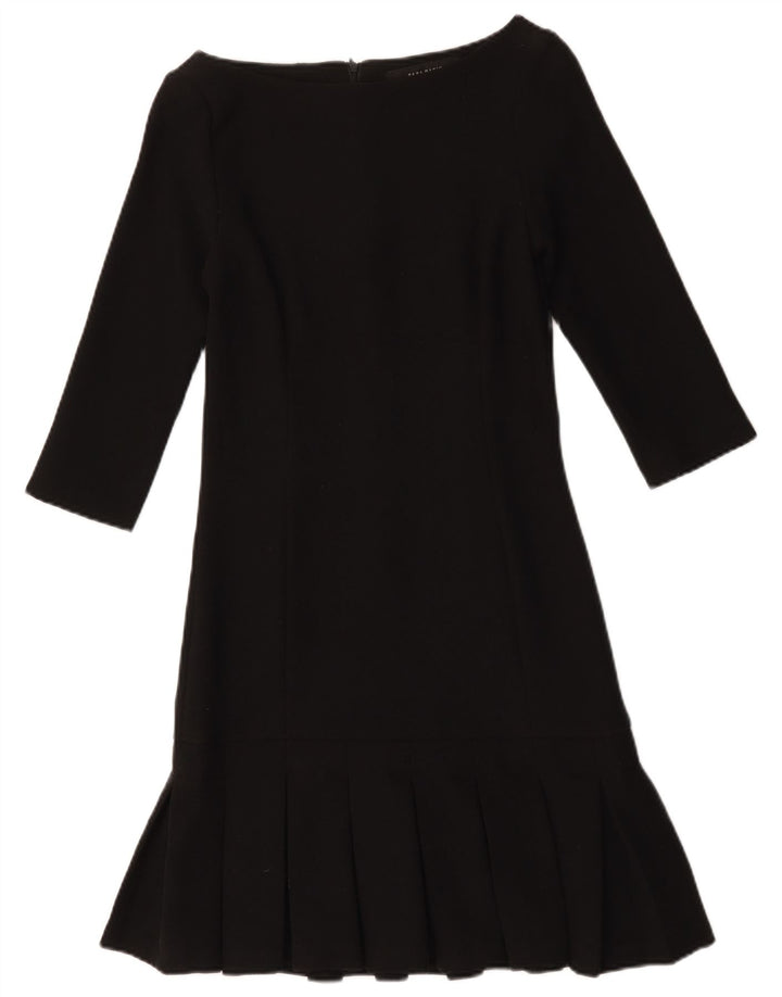 Zara Vestido recto de manga 3/4 para mujer UK 42 Mediano Negro