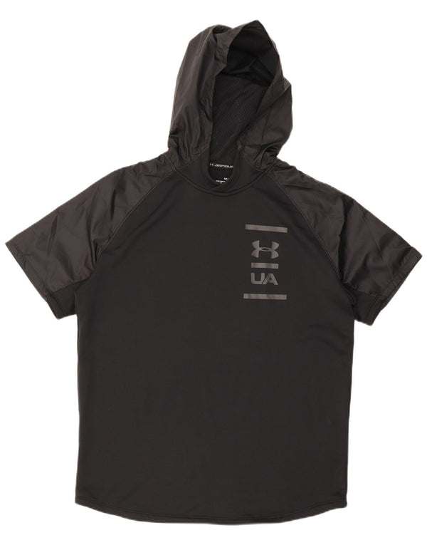 Under Armour Camiseta con gráfico y capucha para hombre, talla grande, color negro