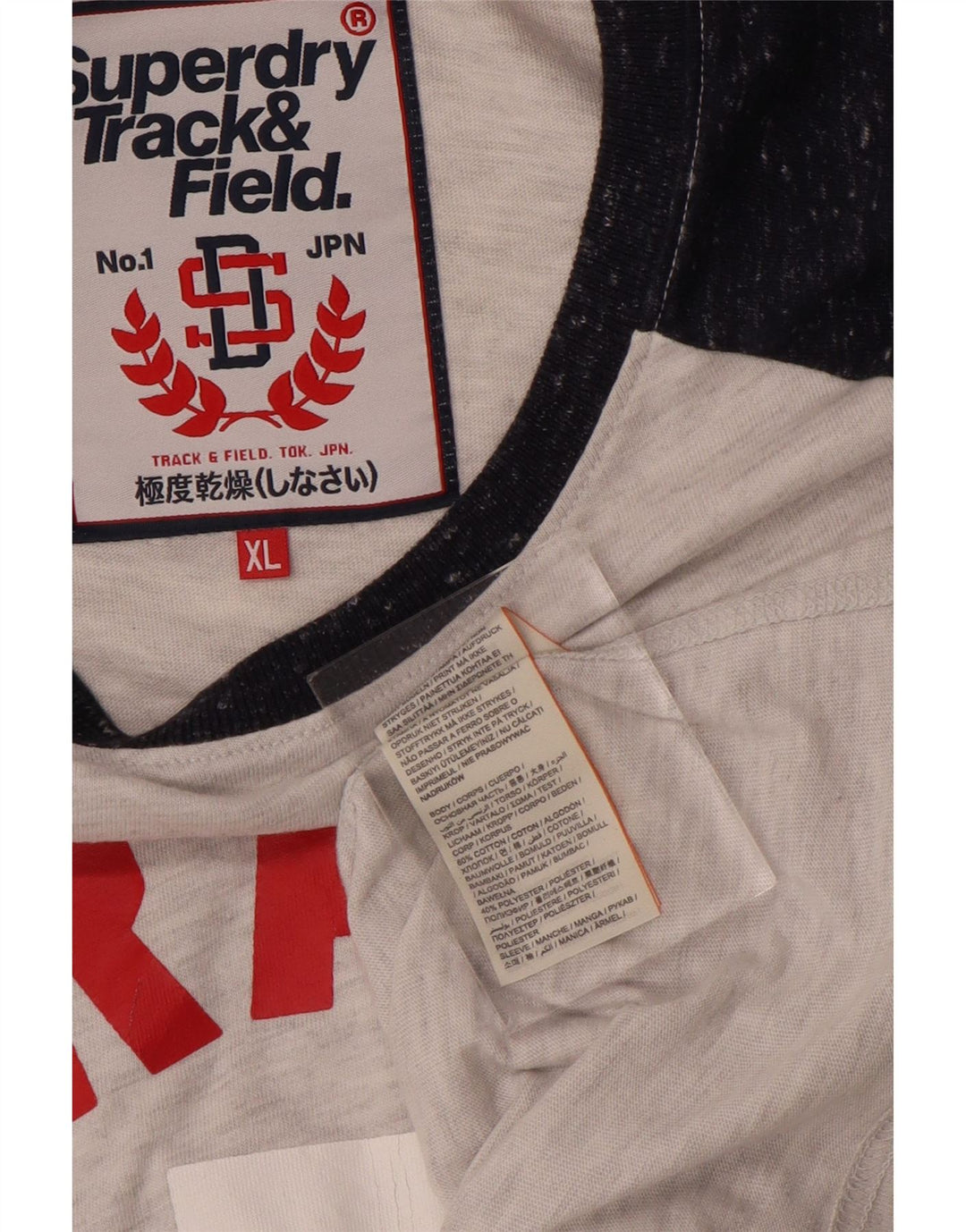 Superdry Camiseta gráfica para hombre Top XL de algodón con bloques de color gris