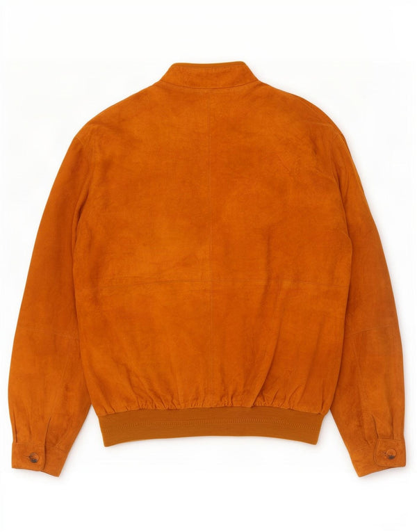 Vintage hombres ante bomber chaqueta IT 50 cuero marrón grande