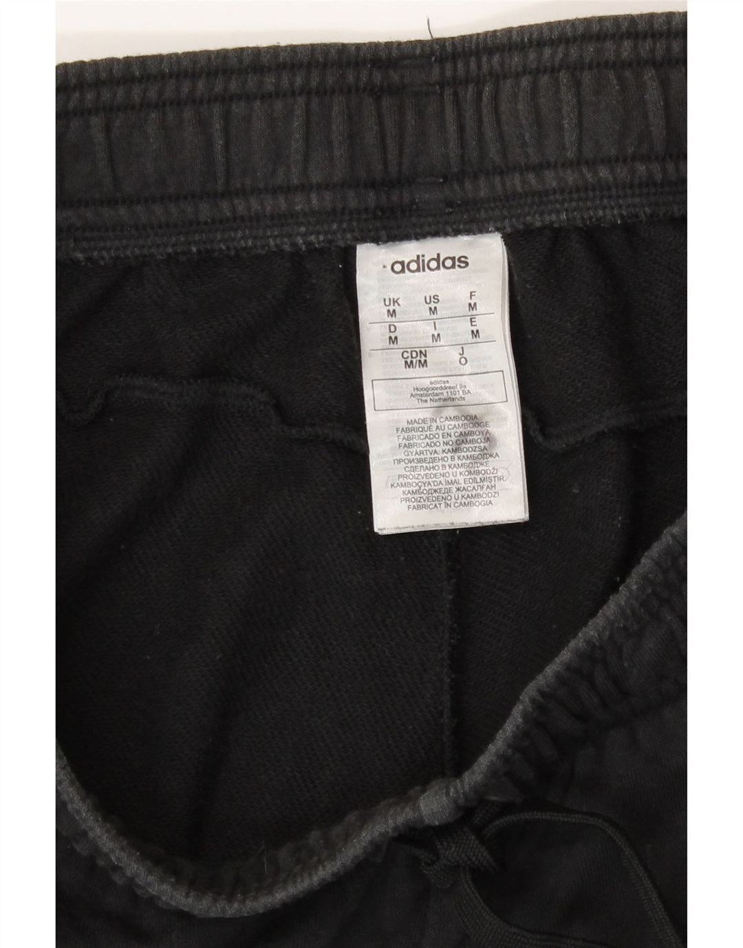 Adidas - Pantalones cortos deportivos para hombre, algodón negro mediano