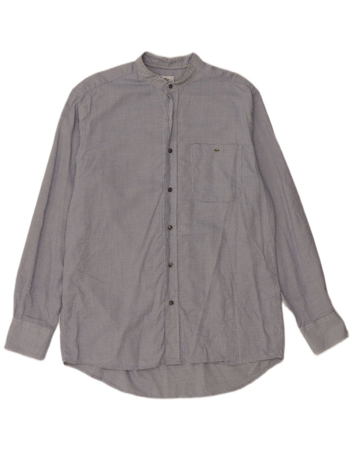 Camisa Lacoste Hombre Cuadros Talla 40 Azul Mediano Pata De Gallo Algodón Clásico