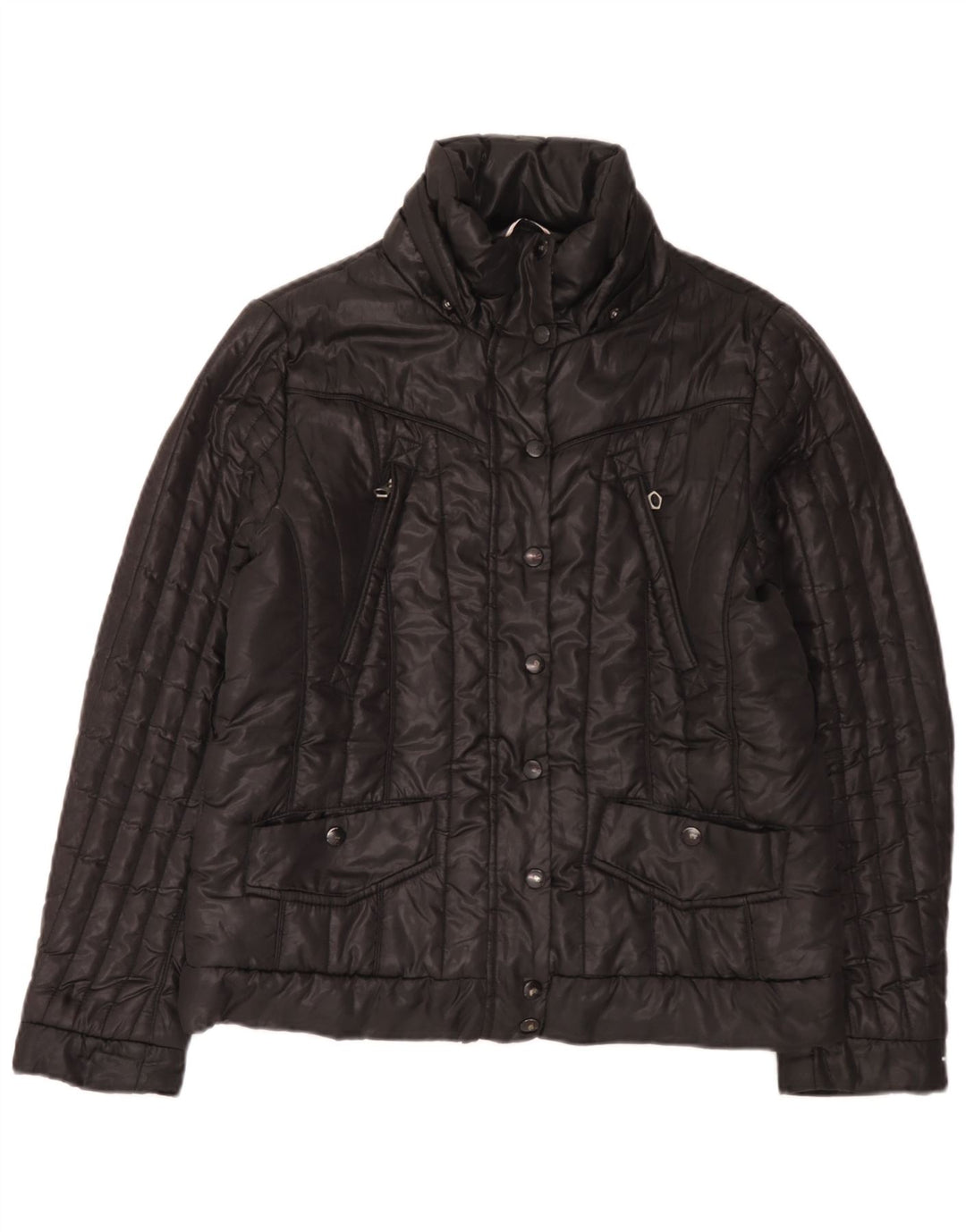 Tommy Hilfiger Chaqueta acolchada para mujer UK 46 Grande Poliéster negro