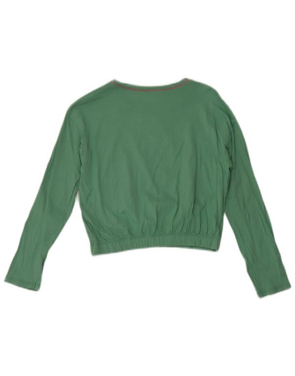 Benetton Top Crop Graphic Manga Larga para Niña 7-8 Años Verde