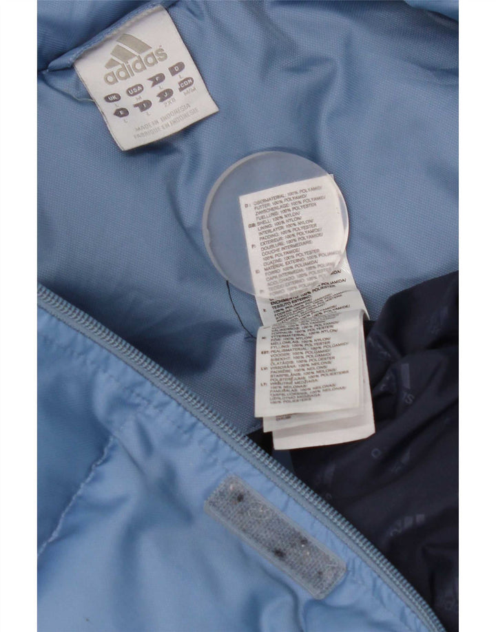 Adidas Chaqueta acolchada para hombre UK 40 Large Azul Colorblock Nylon