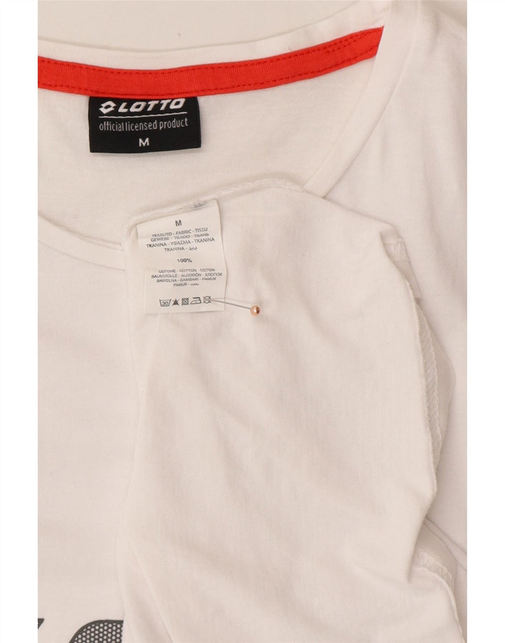 LOTTO Camiseta gráfica para hombre Top Medium White Cotton