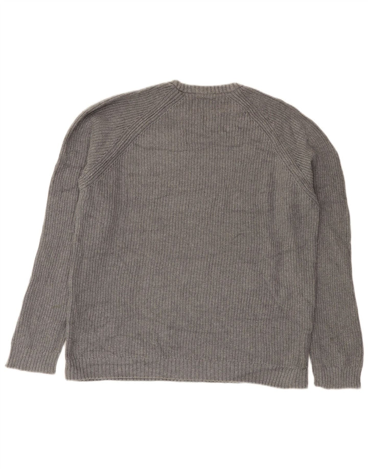 Zara Hombre Jersey De Cuello Redondo Jersey Grande Gris Algodón