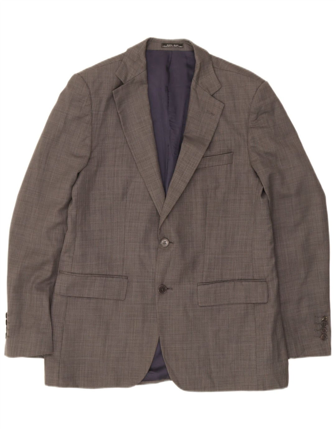 Zara Chaqueta Blazer De 2 Botones Para Hombre EU 52 Grande Lana Gris
