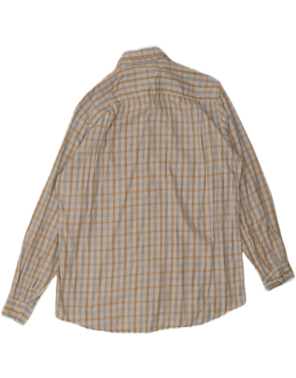Camisa Lacoste Hombre Talla 44 XL Cuadros Blanco Roto