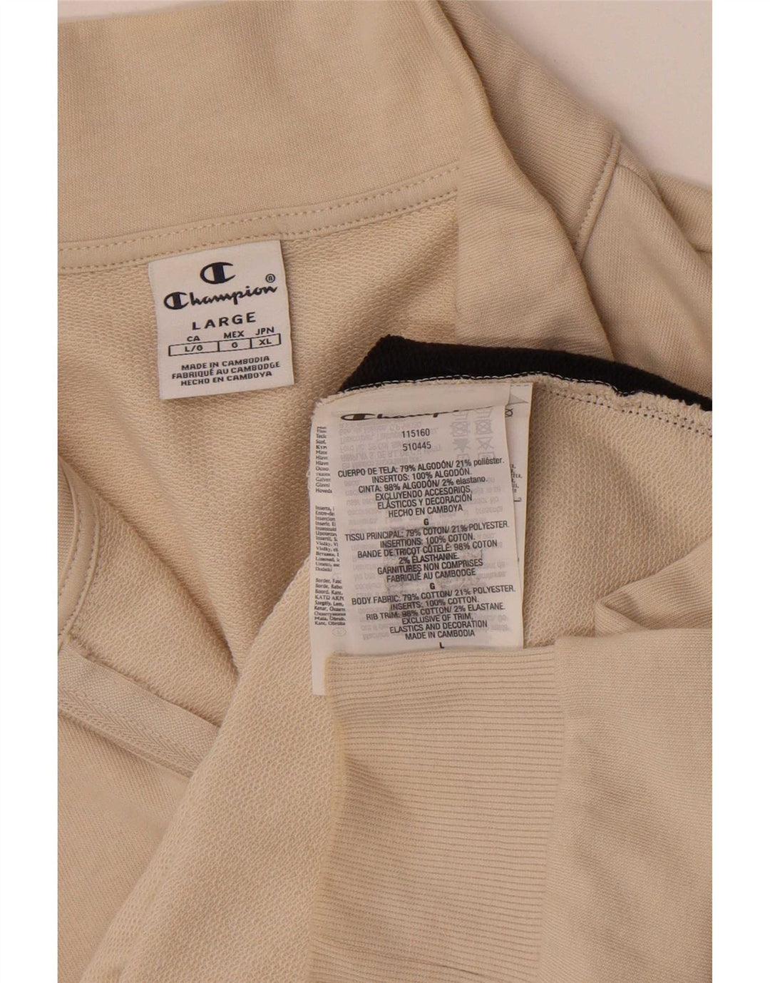 Champion Chaqueta de chándal para mujer UK 40 Large Off White Colorblock