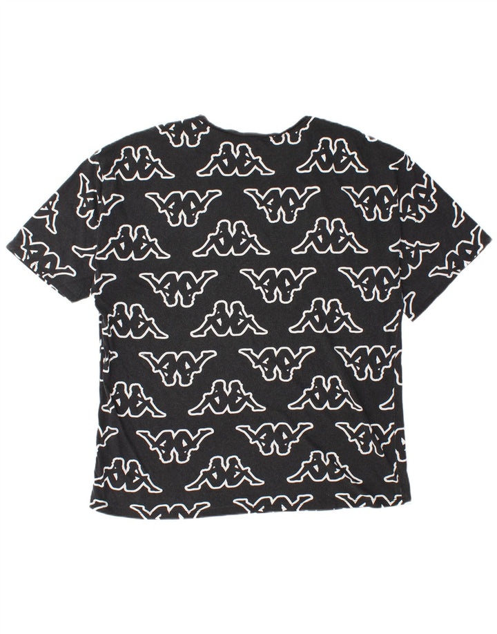 Kappa Mens Tezenis Graphic Camiseta Top Grande Negro