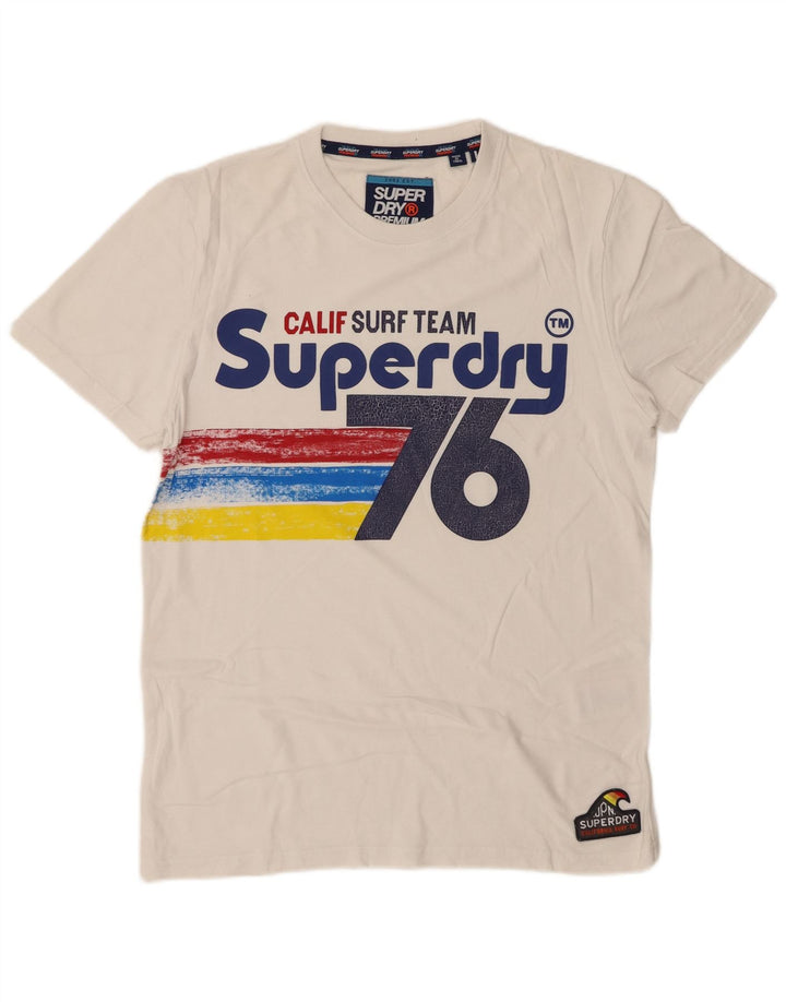 SUPERDRY Camiseta gráfica para hombre Top grande de algodón blanco