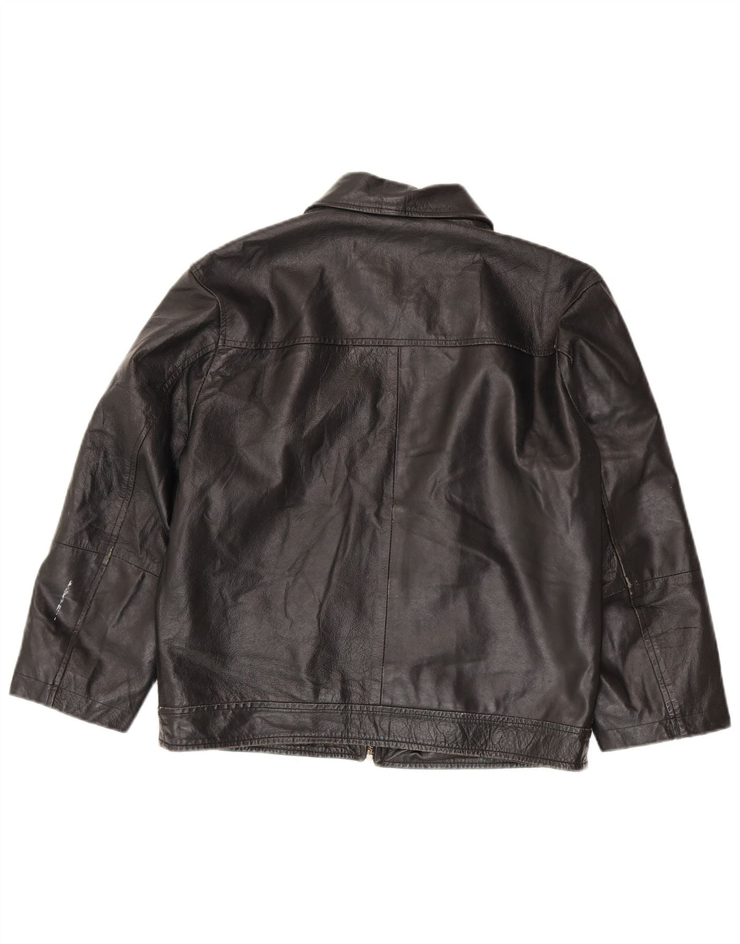 Chaqueta de cuero vintage para mujer IT 50 XL Negro