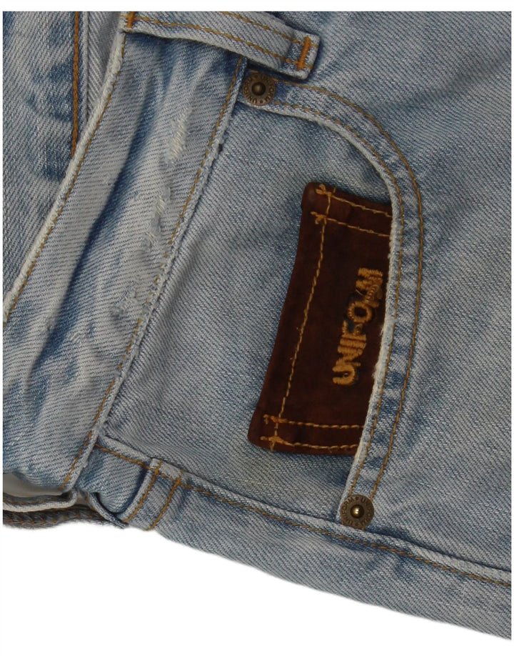 Pantalones cortos de mezclilla desgastados para hombre Uniform W30 Algodón azul medio