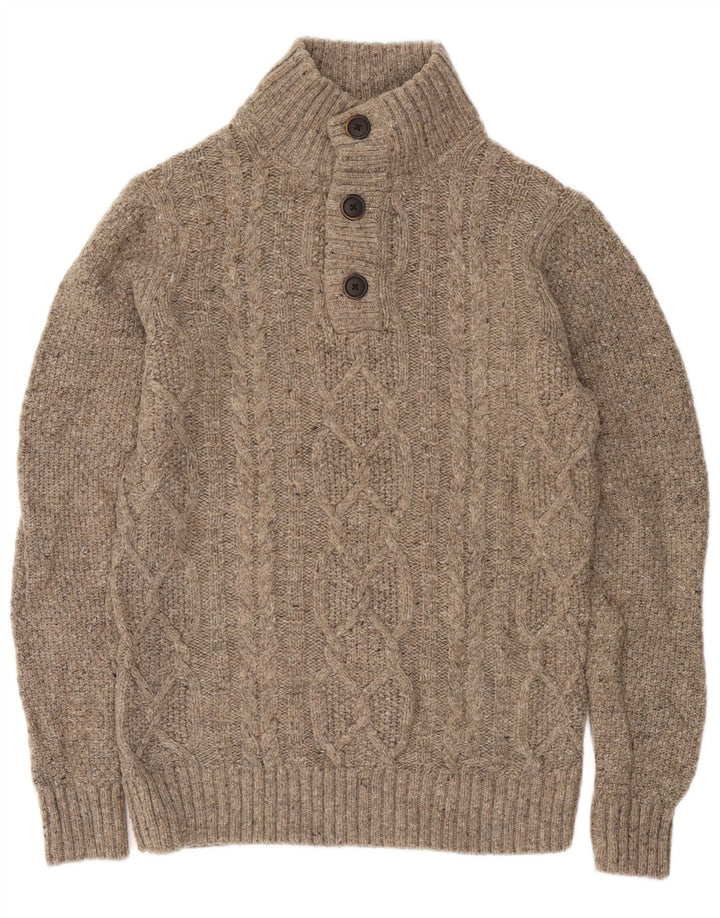Jersey con cuello abotonado para hombre de Fat Face Small Lana beige