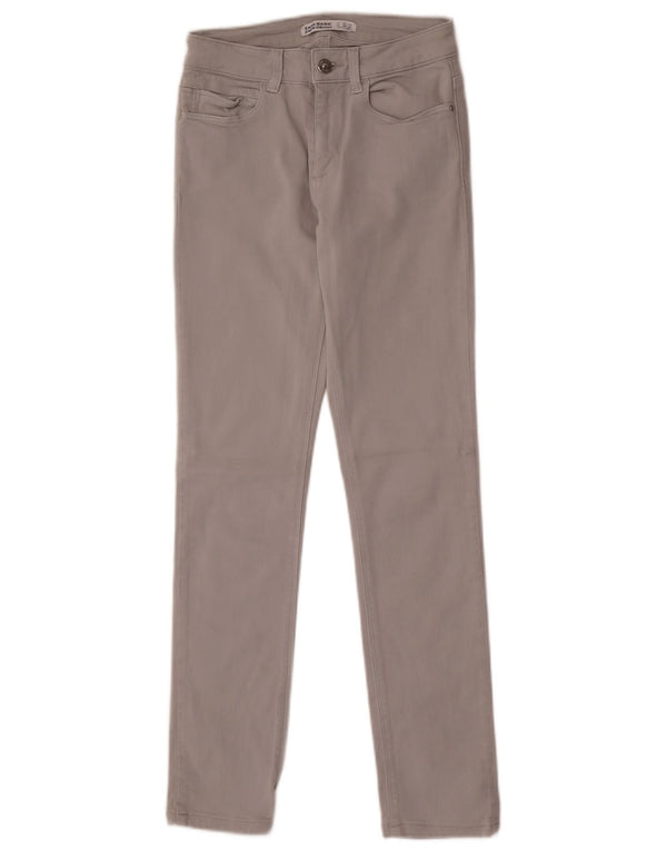 Zara Mujer Pantalones Casuales Pitillo EU 36 XS W26 L28 Algodón Gris