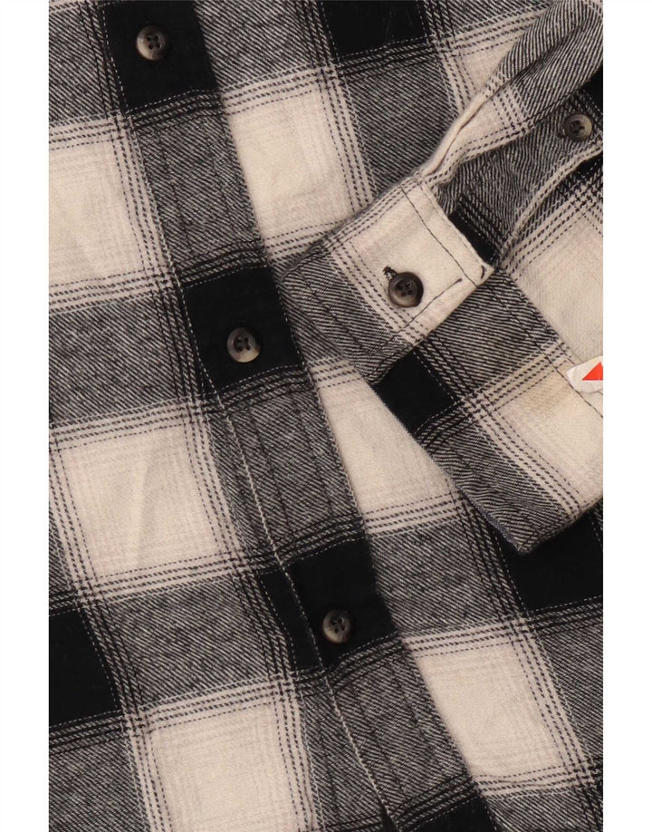 Camisa de franela de corte regular para hombre Lee 2XL Algodón a cuadros negros