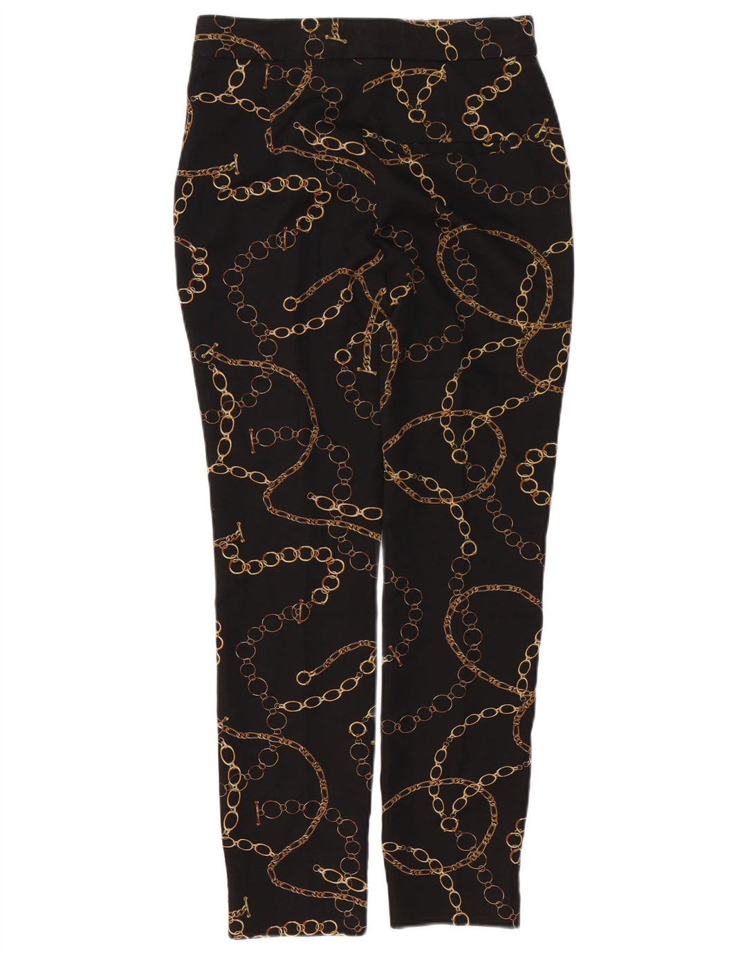 ZARA Mujer Pantalones Casuales Con Estampado Abstracto EU 36 XS W26 L27 Negro