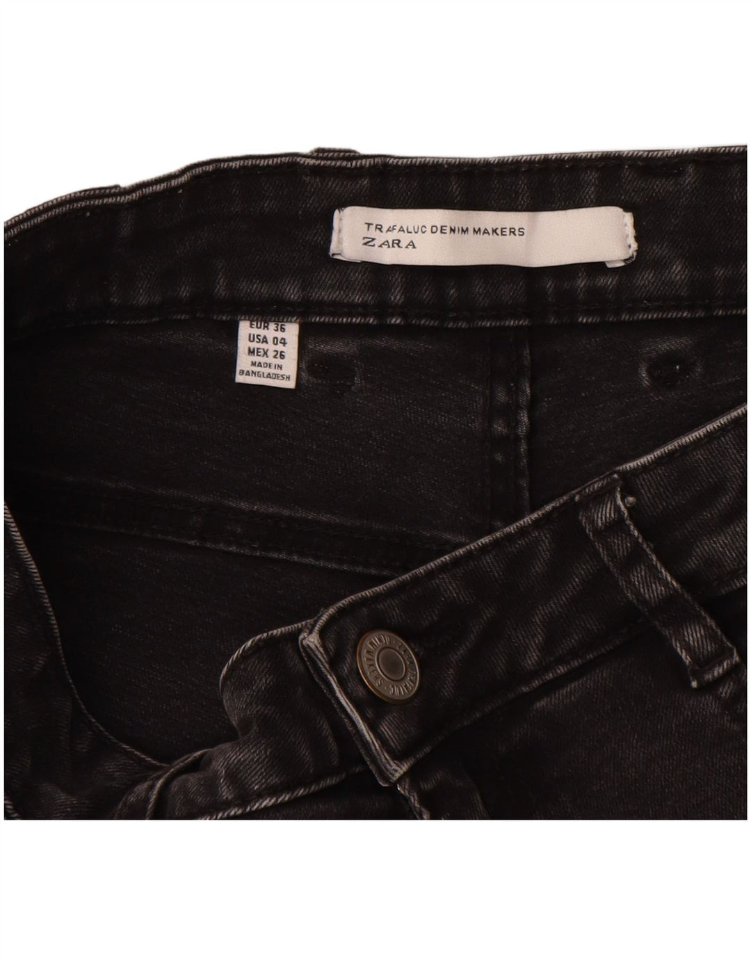 Zara Pantalones cortos vaqueros para mujer EU 36 XS W26 Negro