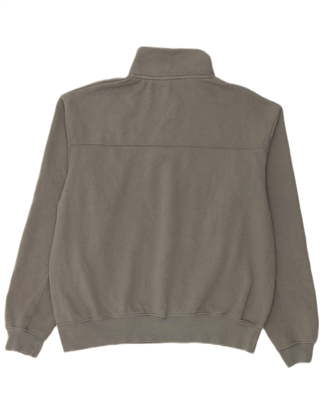 Zara Hombre Sudadera Con Cremallera Y Cuello Jersey Algodón Gris Medio