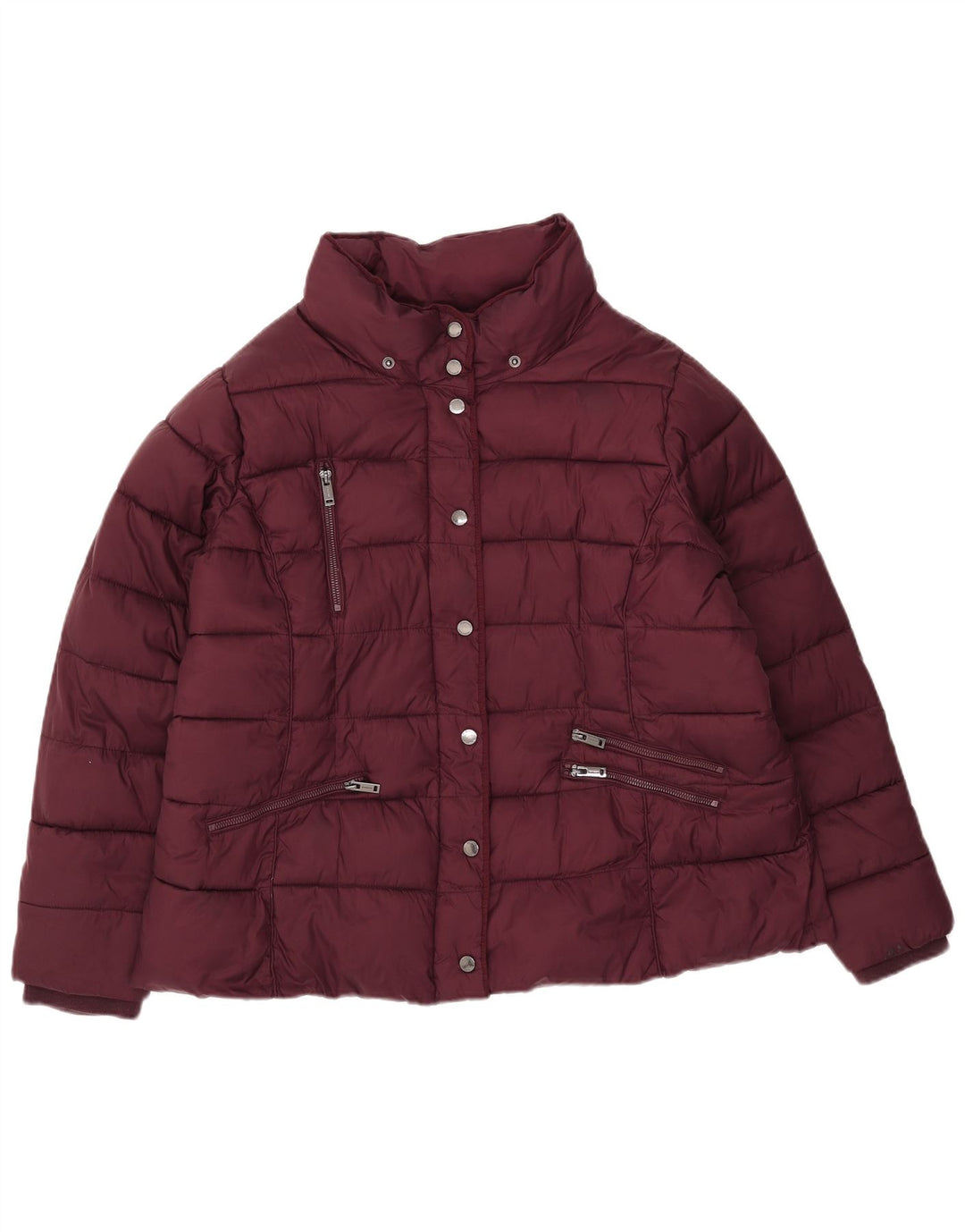 Monsoon Chaqueta acolchada para mujer ES 40 XL Nailon burdeos
