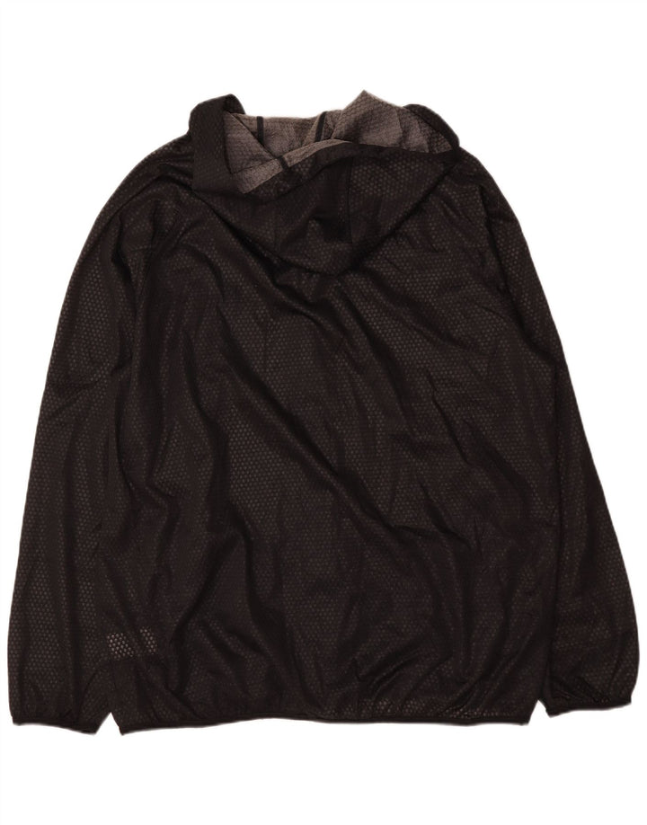 Adidas Chaqueta impermeable con capucha para hombre UK 42 XL Poliéster negro