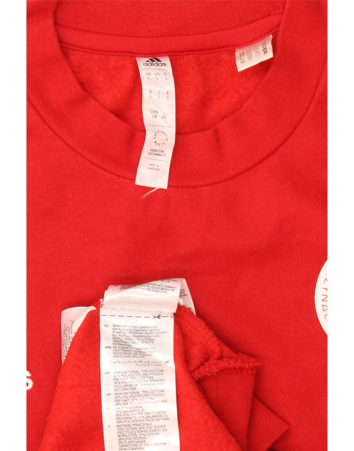 Adidas Hombre Graphic Sudadera Jumper Grande Rojo Algodón