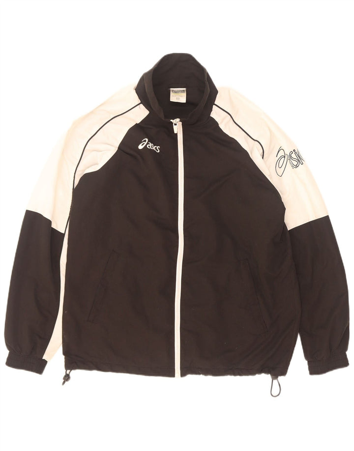 Asics Hombre Graphic Chándal Top Chaqueta Pequeña Negro Colorblock Poliéster