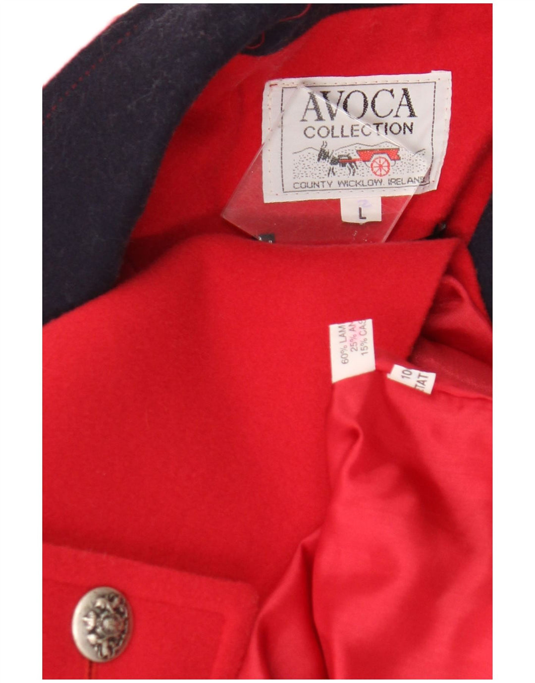 Abrigo para mujer Avoca UK 46 Large Red Colourblock Lambswool