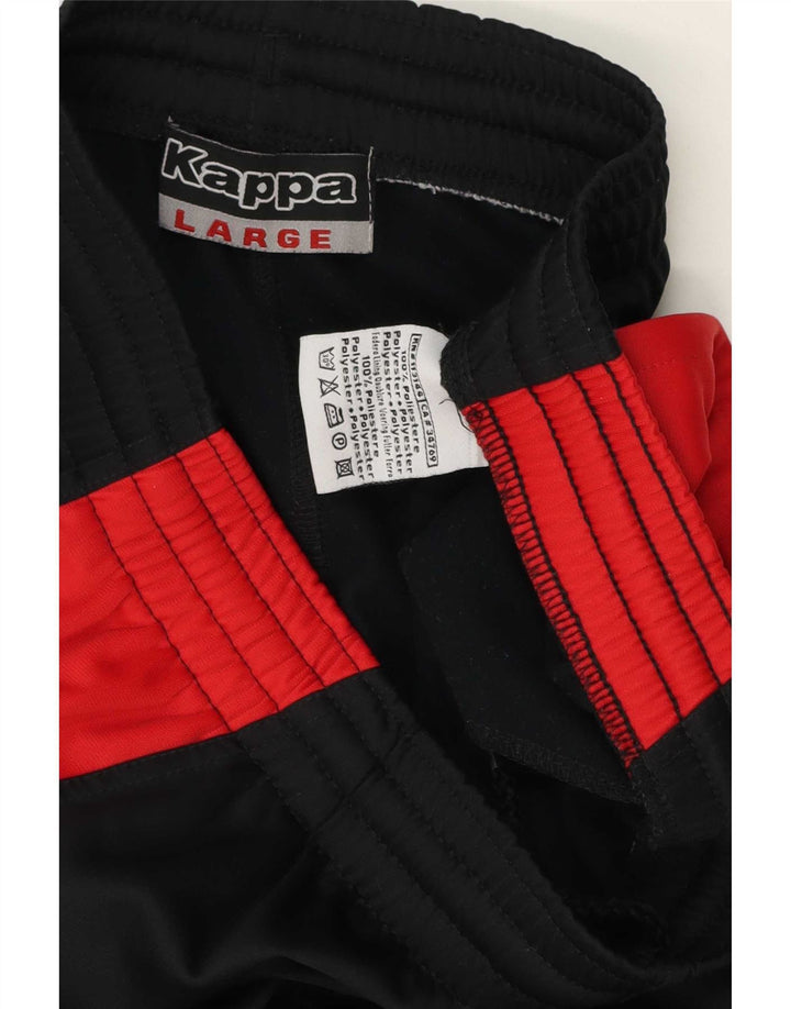 Kappa Hombre Pantalones De Chándal Large Negro Colorblock Poliéster
