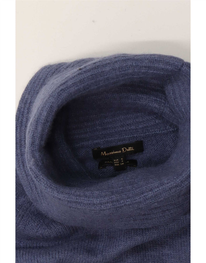 Massimo Dutti Jersey de cuello vuelto para mujer UK 10 Small Azul