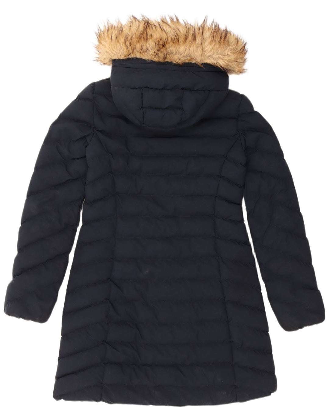 Superdry Abrigo acolchado con capucha para mujer UK 40 Small Poliéster azul marino