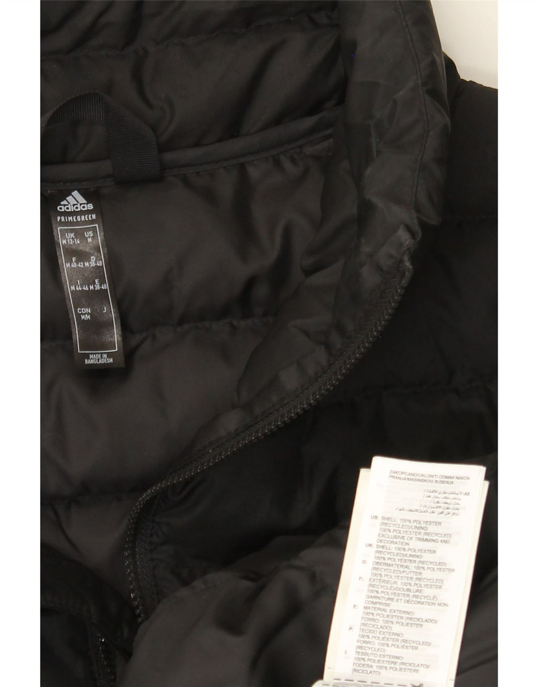 Adidas Chaqueta Acolchada Mujer UK 12/14 Mediano Negro Poliéster