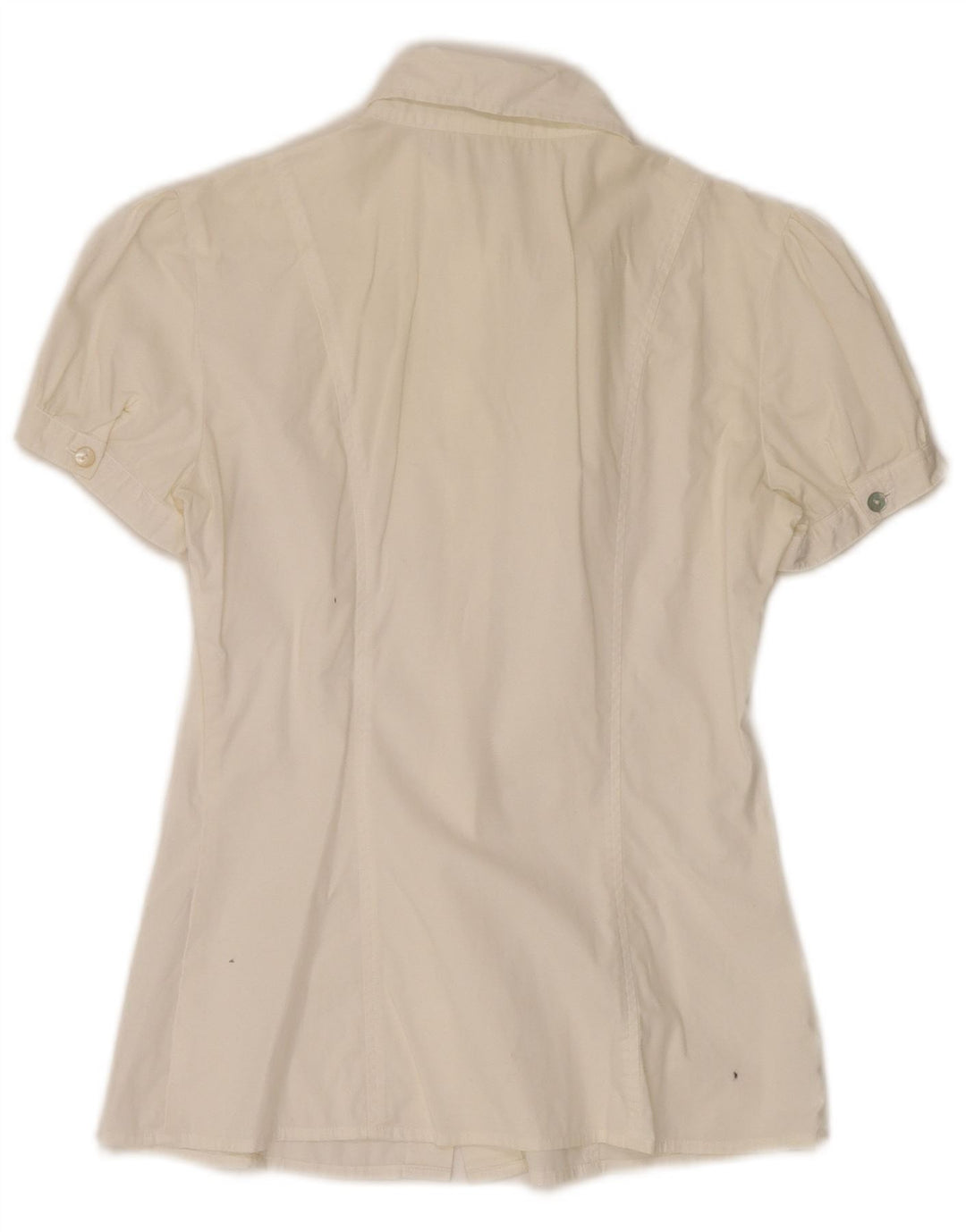 BENETTON Blusa de manga corta para mujer UK 8 Small Off White