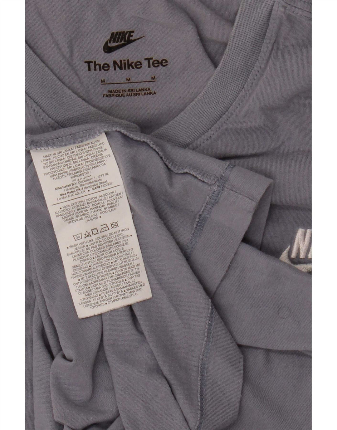 Camiseta Nike Hombre Top Azul Medio Algodón