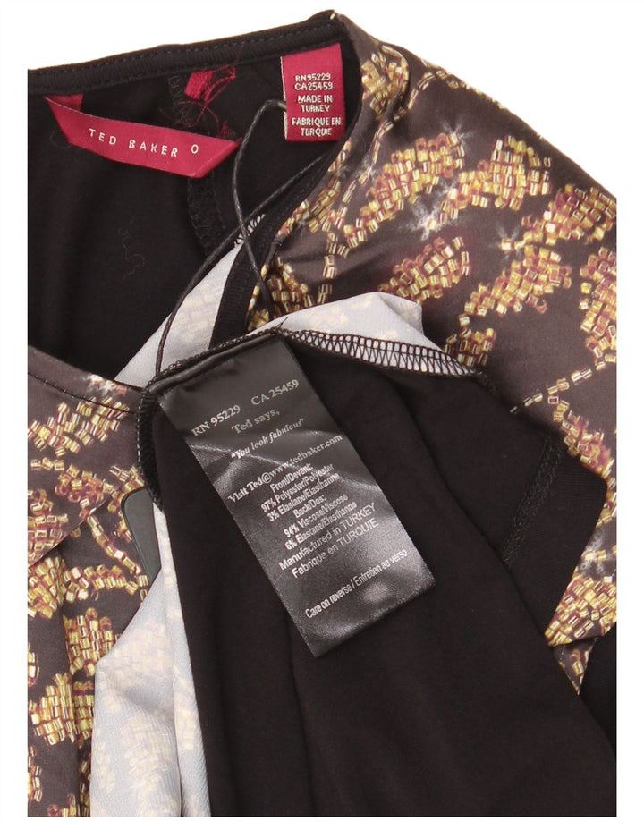 Ted Baker Vestido recto para mujer Talla 0 2XS Poliéster floral negro