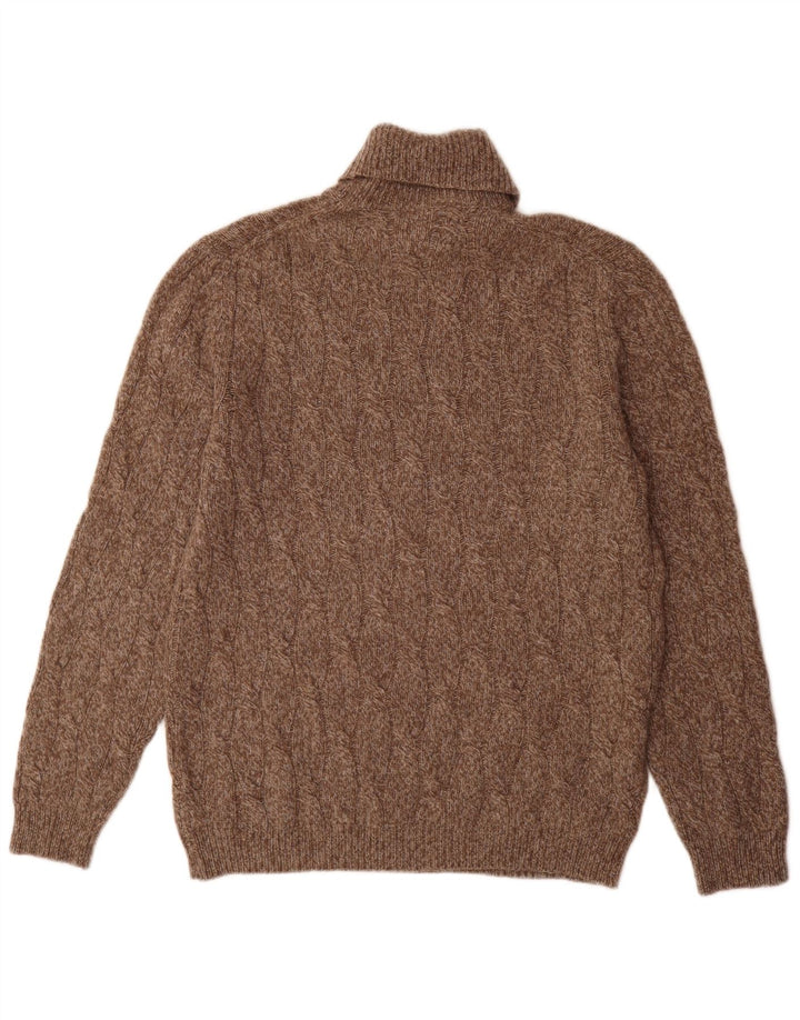 Massimo Dutti Hombre Jersey De Cuello Vuelto Jersey Large Marrón Moteado