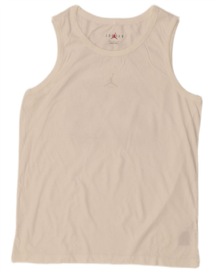 Jordan Hombre Gráfico Chaleco Superior Medio Algodón Blanco