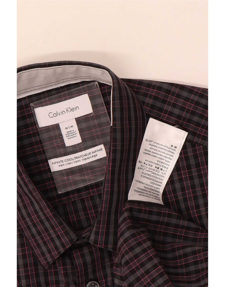 Camisa Calvin Klein Hombre Algodón A Cuadros Gris Medio