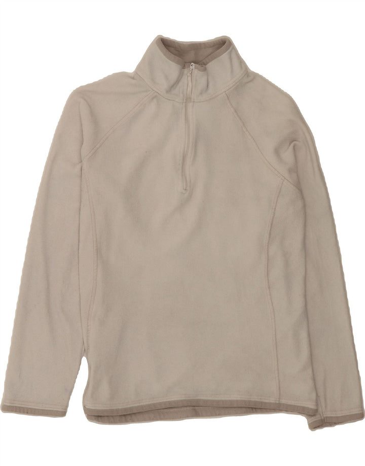 MOUNTAIN WAREHOUSE Womens Zip Neck Fleece Jumper UK 12 Medium White Vintage Mountain Warehouse and Second-Hand Mountain Warehouse from Messina Hembry 