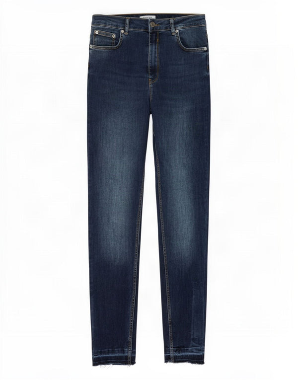 Zara Vaqueros pitillo de talle alto para mujer EU 40 Medium W30 L28 Azul marino